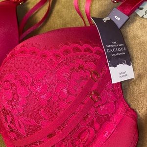 NWT Cacique Fuchsia Boost Plunge Bra Front Closure Seriously Sexy Collection 💖